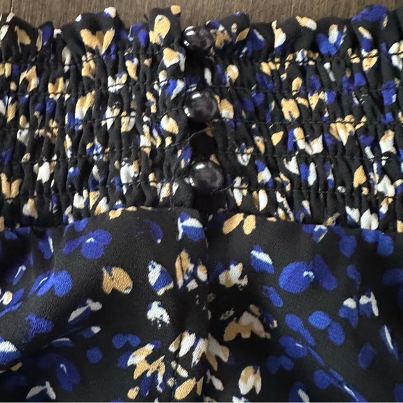 Nanette Lepore High‎ Low Smocked Dress Blue Black Size 10 - Picture 10 of 11